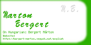 marton bergert business card